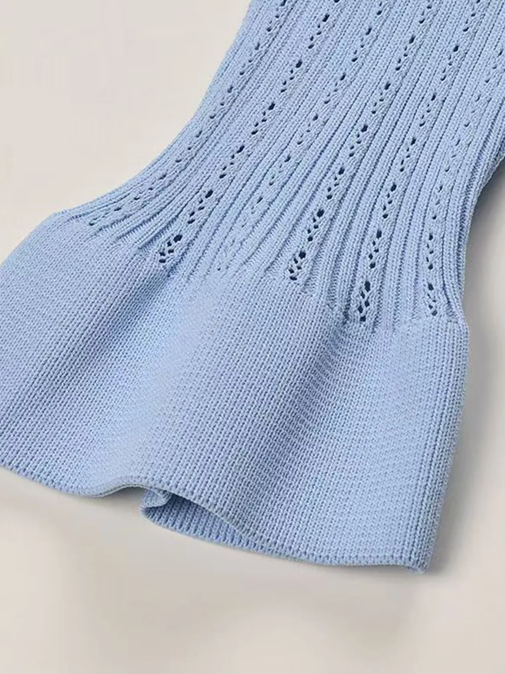 Ruffled V-Neck Top and Midi Skirt Sweater Set, image 13
