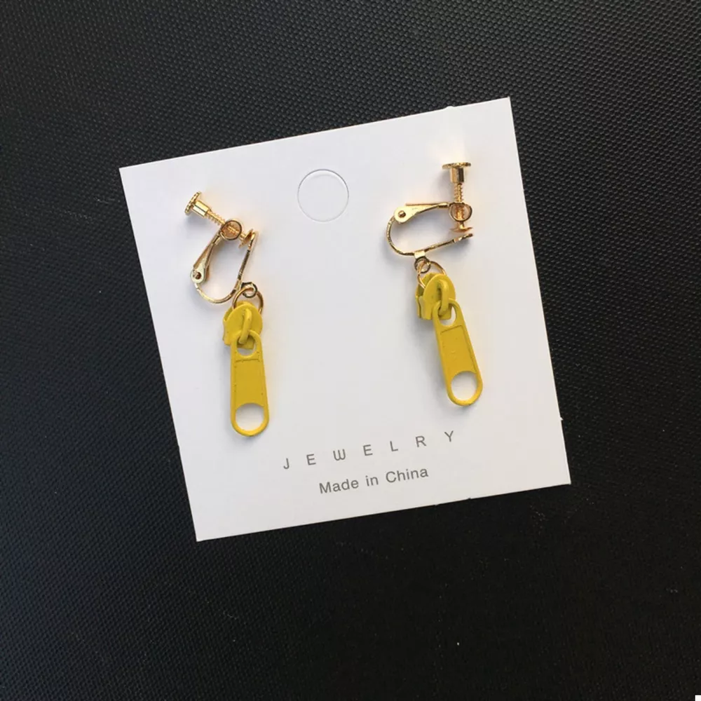 Zipper Dangle Clip-on Earrings, image 7