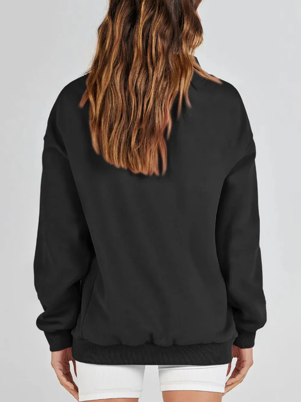 Mock Neck Drop Shoulder Long Sleeve Sweatshirt, image 23