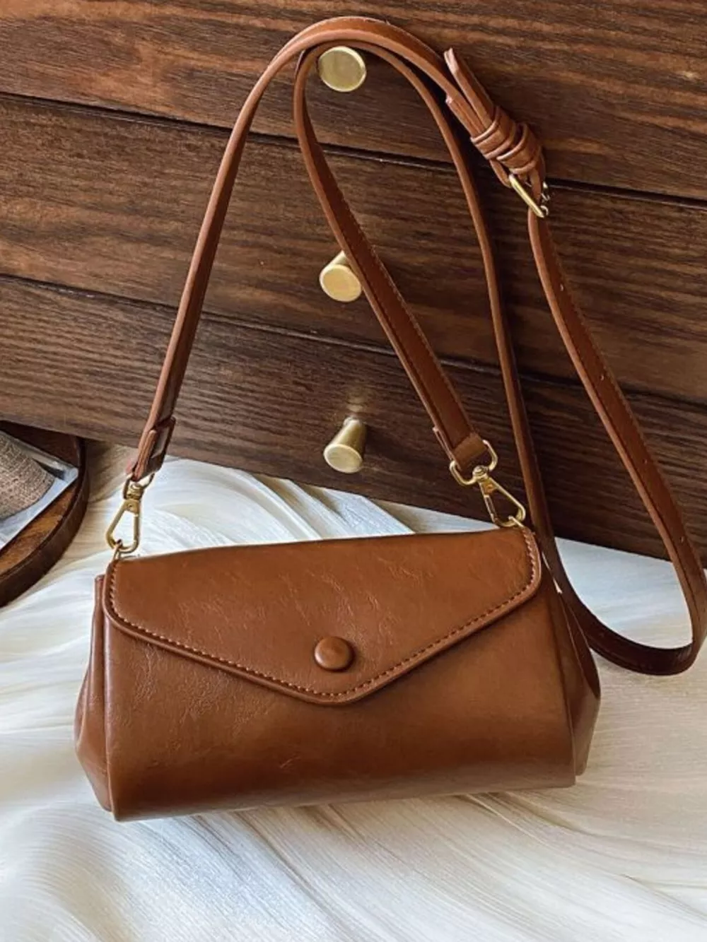 Flap Leather Crossbody Bag, image 5