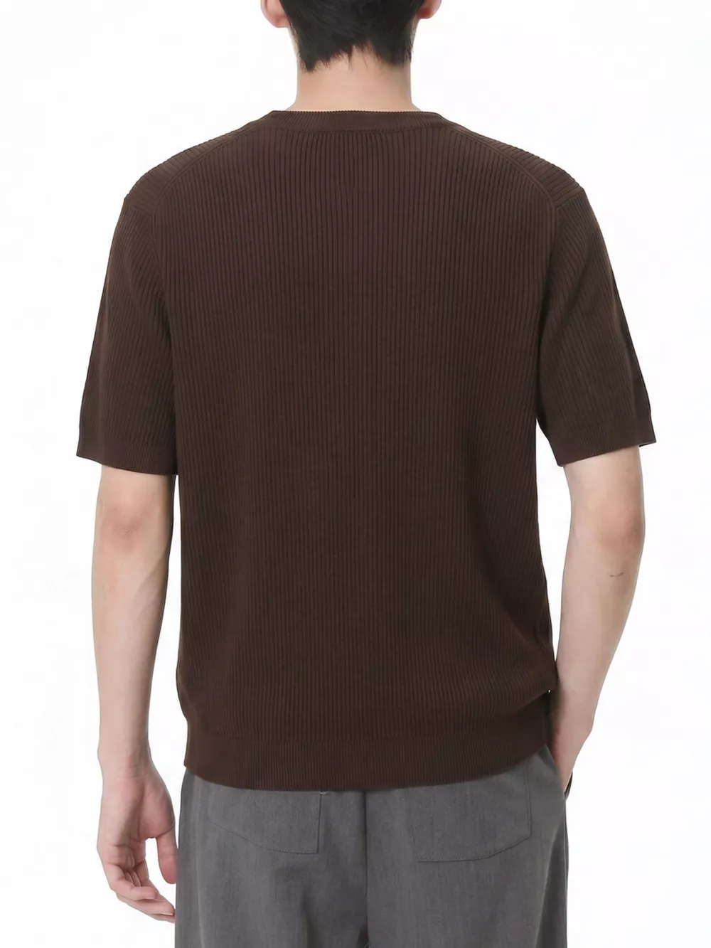 Men's Ribbed Knit Short Sleeve T-Shirt, image 10