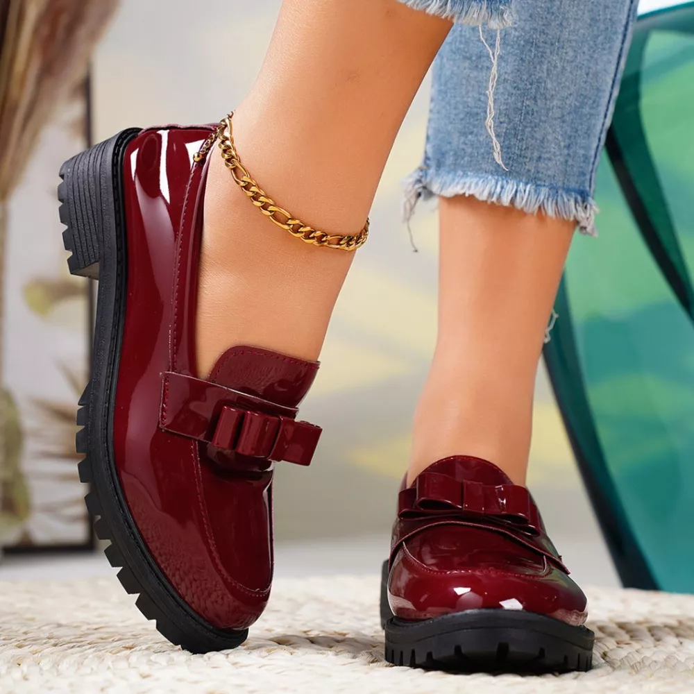 Round Toe Bow Loafers, image 4
