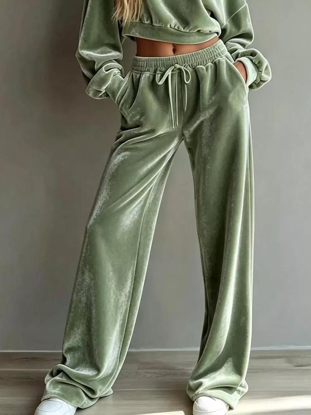 Full Size Cropped Sweatshirt and Wide-Leg Pants Set Plus Size, image 13