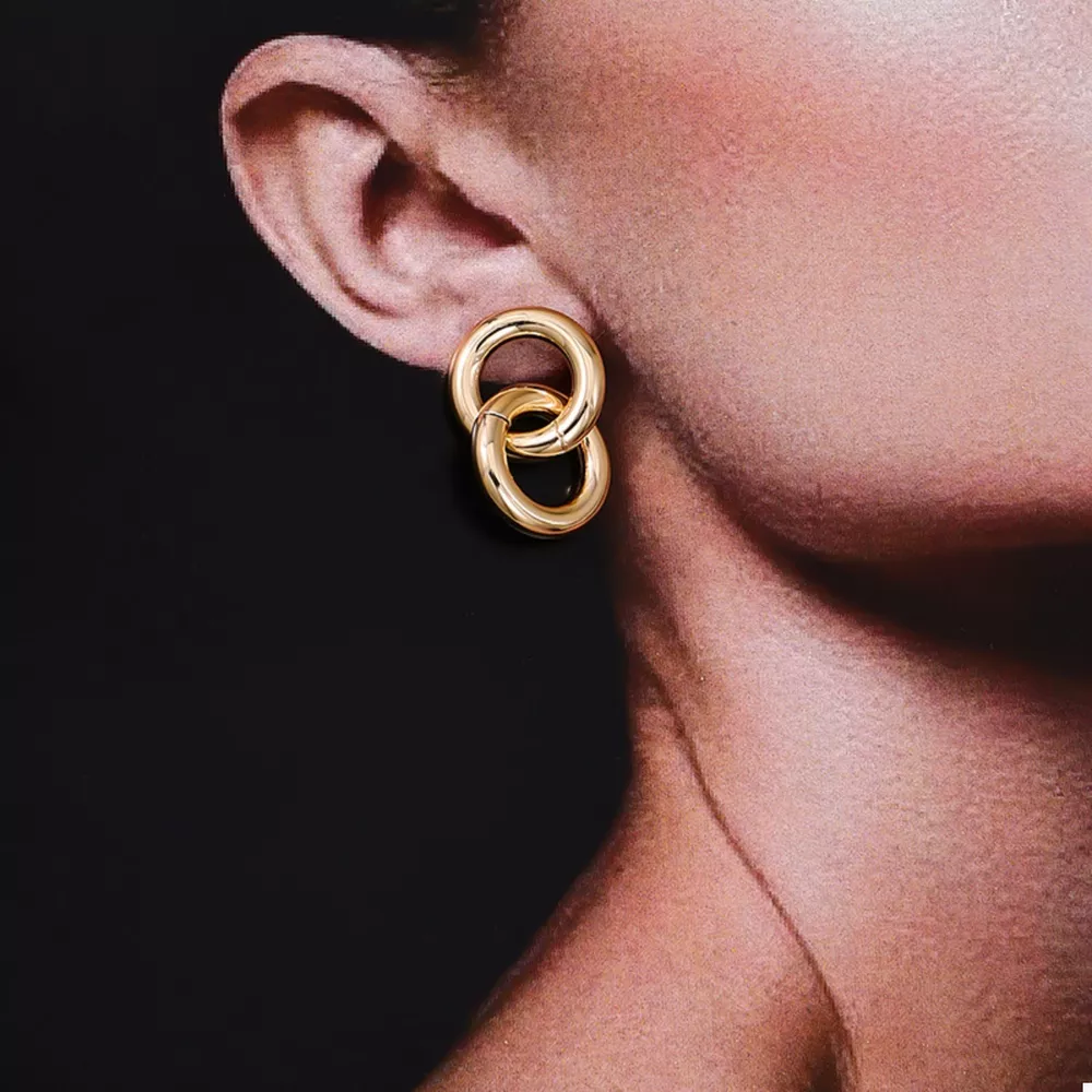 Interlocked Chain Link Stud Earrings, image 3