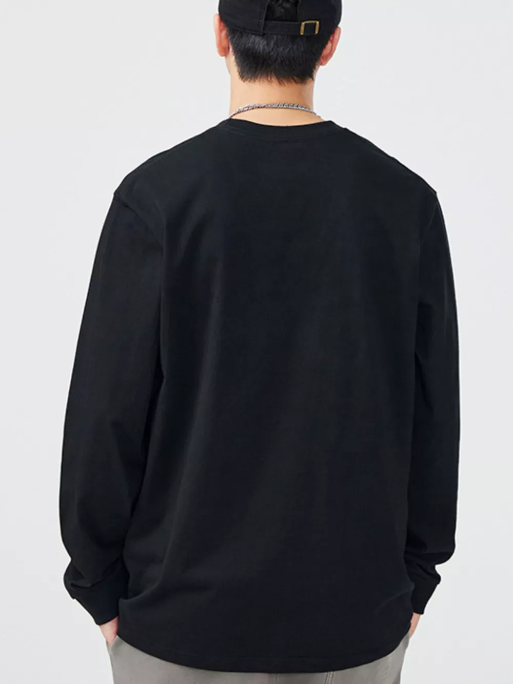 Men's Full Size Round Neck Long Sleeve T-Shirt Plus Size, image 2