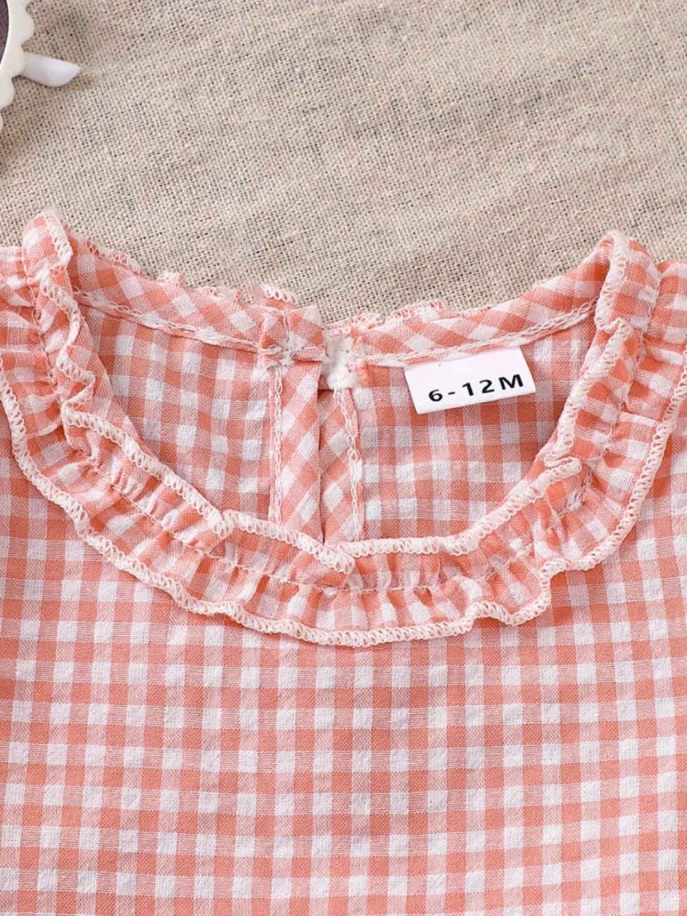 Children's Gingham Ruffle Trim Tank Top & Shorts Set, image 3