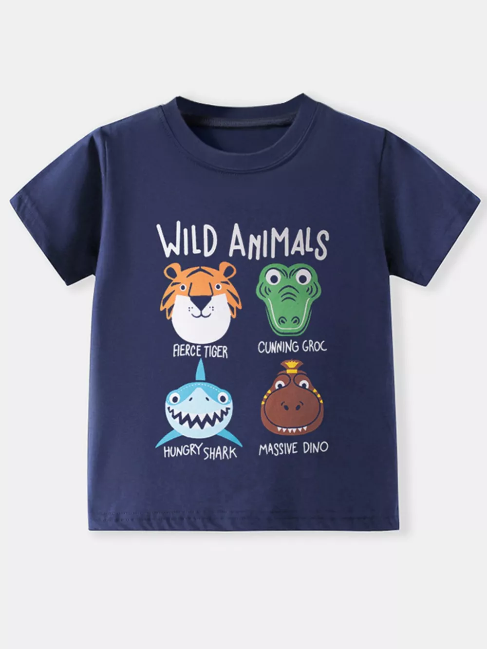 Children's Wild Animals Graphic Crew Neck T-Shirt, image 2