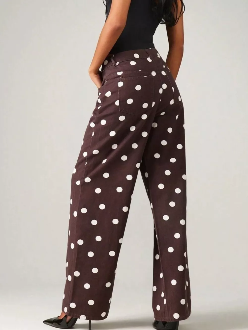 Polka Dot Wide-Leg Jeans, image 7