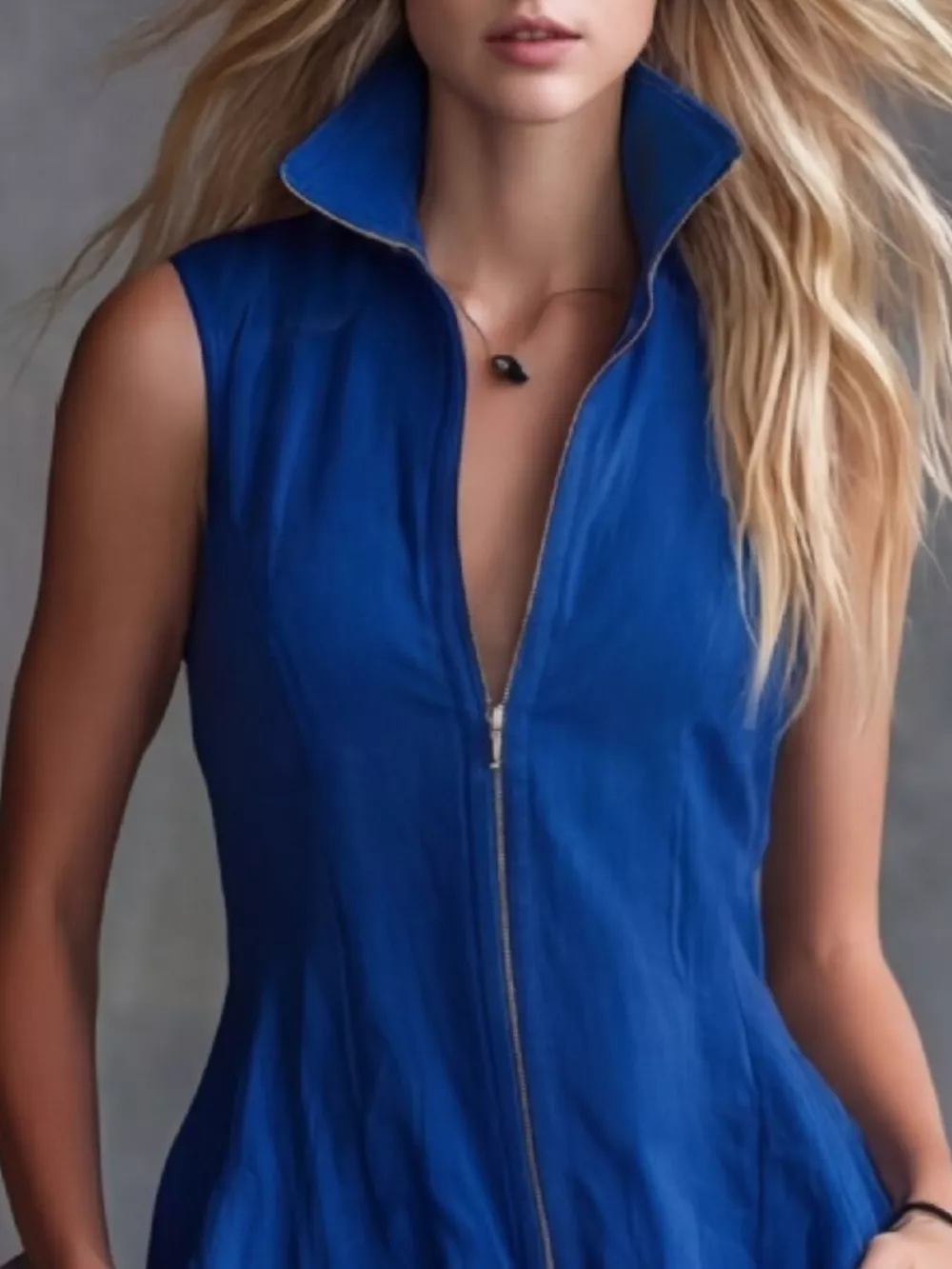 Full Size High-Low Ruffled Zip Front Dress Plus Size, image 10