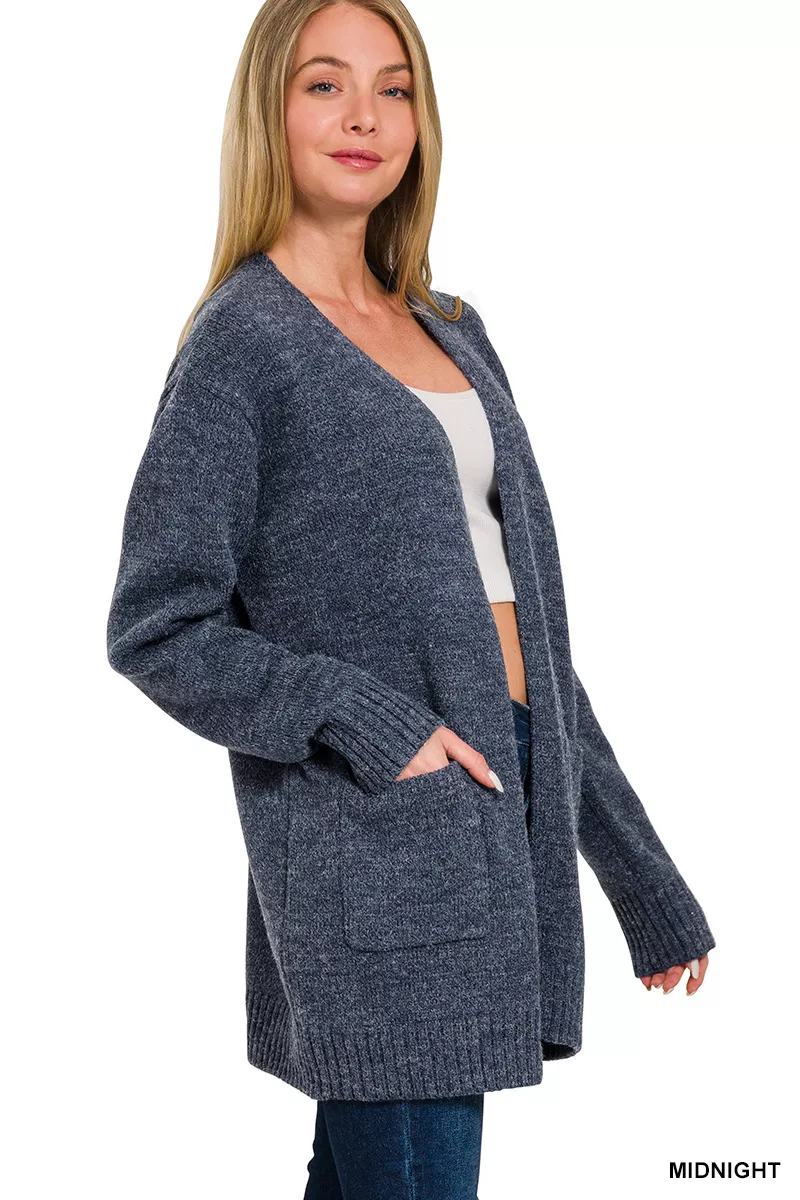 Zenana Open Front Sweater Cardigan, image 2