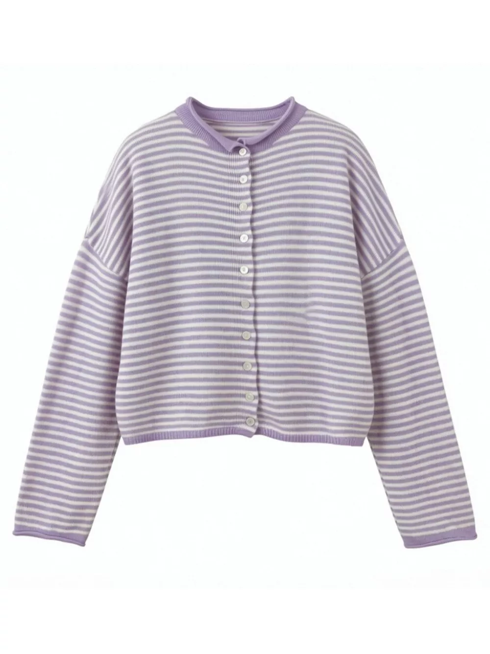 Button-Down Striped Knit Cardigan, image 14