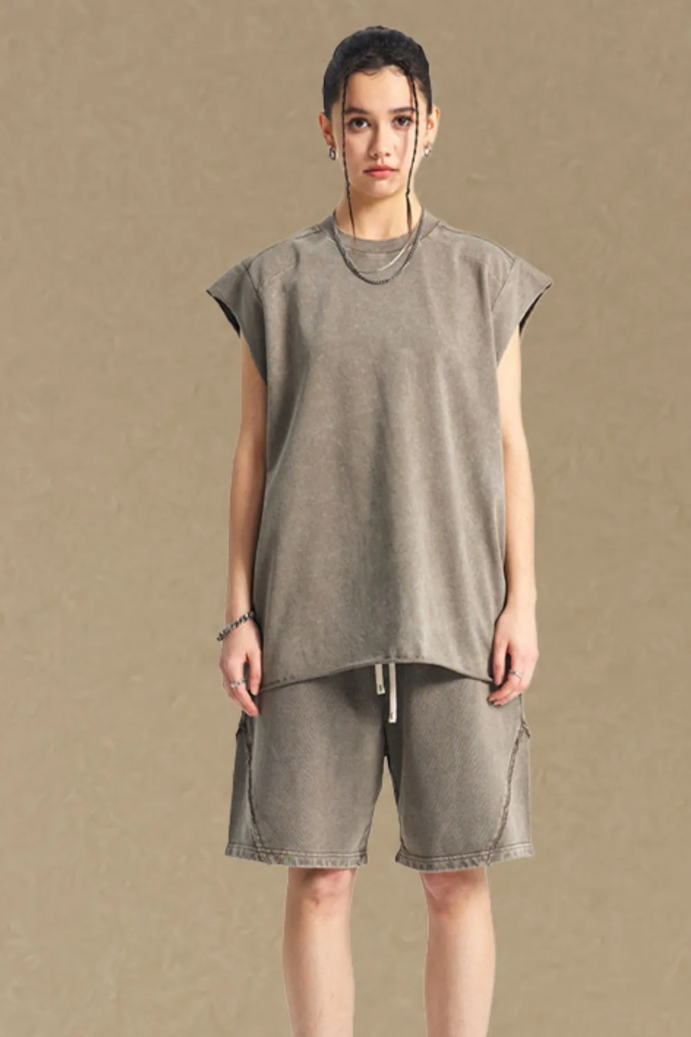 Men's Washed Round Neck Tank, image 6