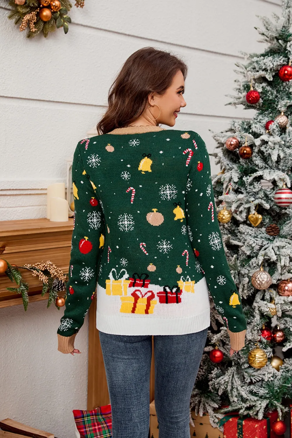 Santa Round Neck Long Sleeve Sweater, image 2
