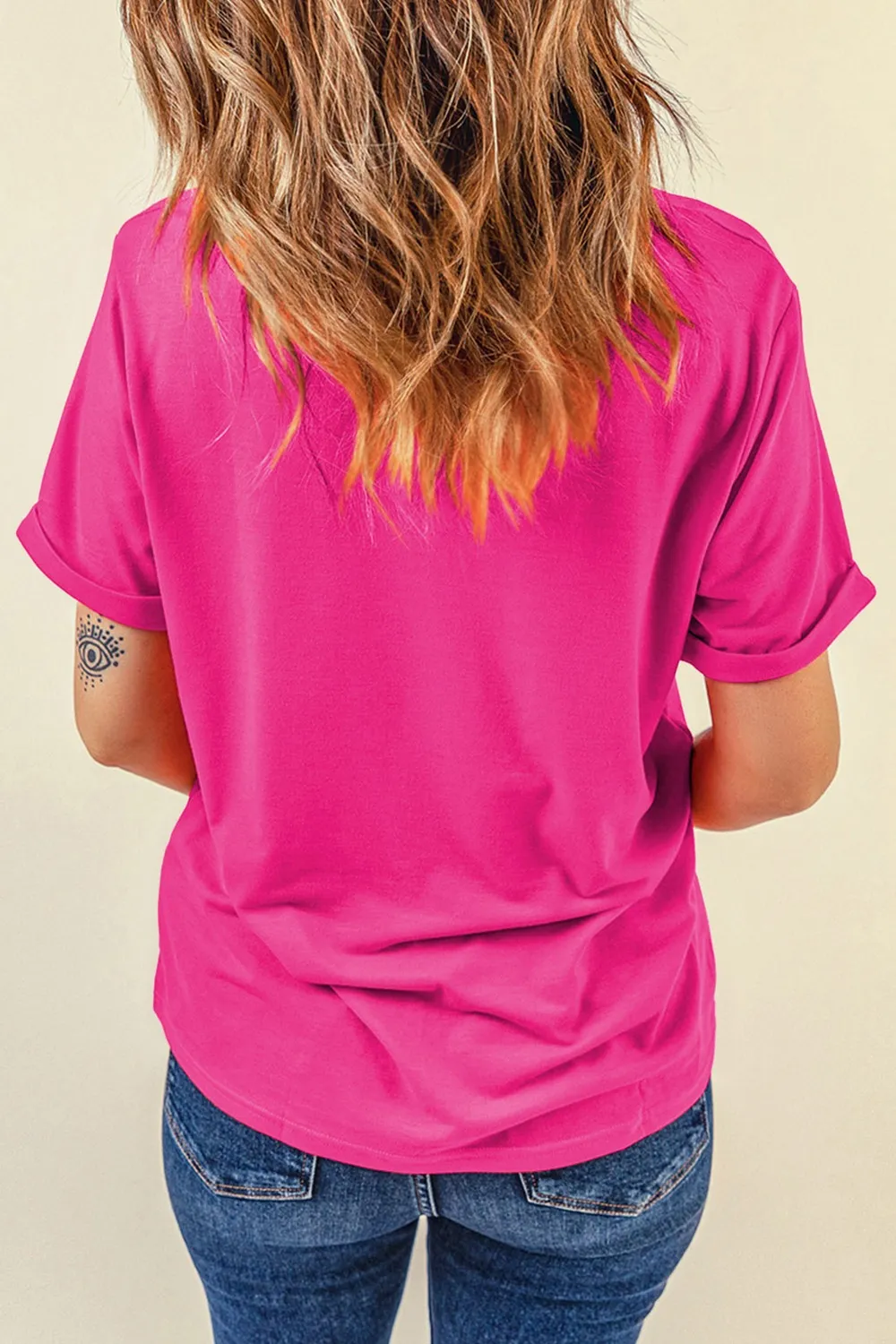 Rabbit Graphic Round Neck Short Sleeve T-Shirt, image 2