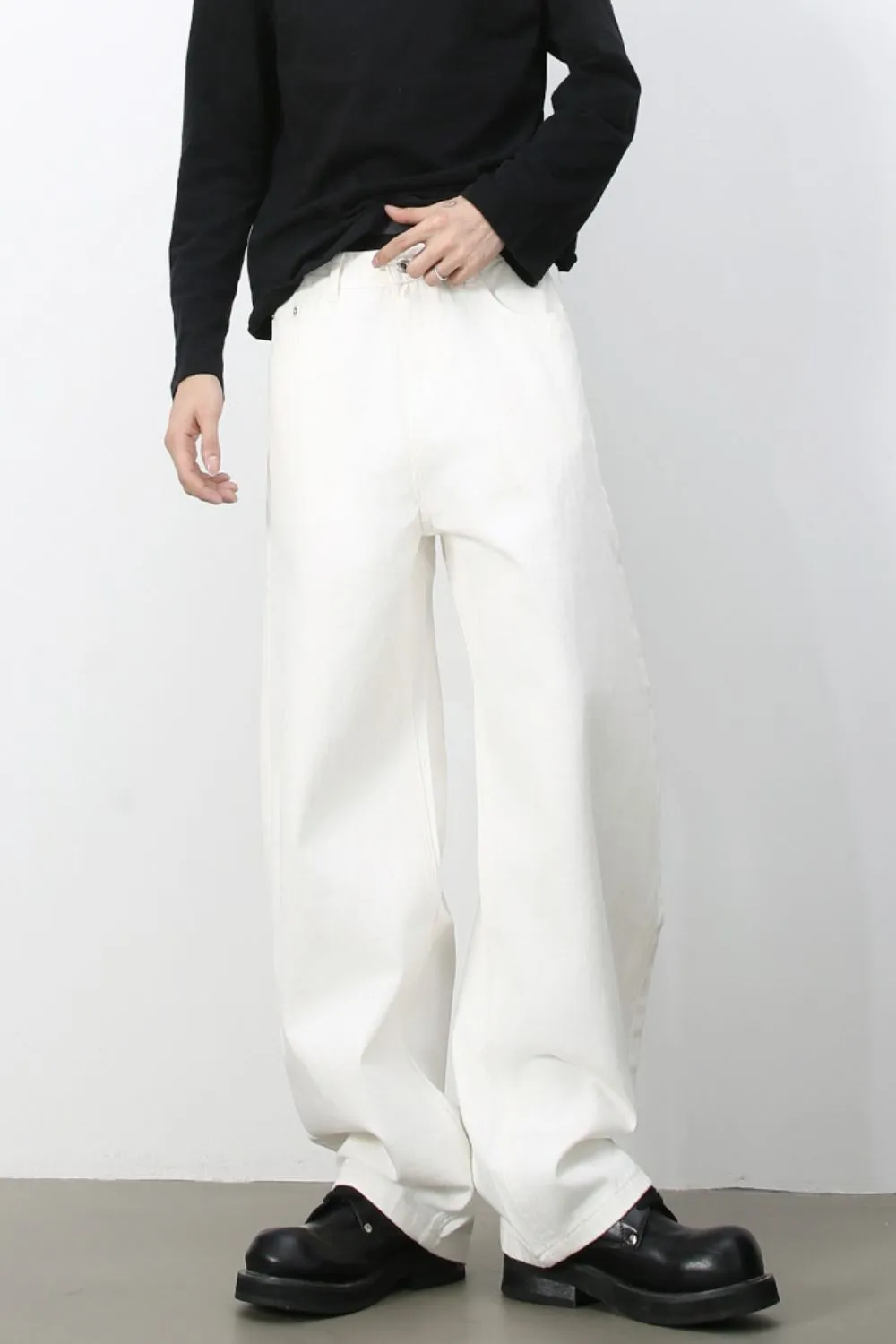 Men's High Rise Wide Leg Jeans, image 4