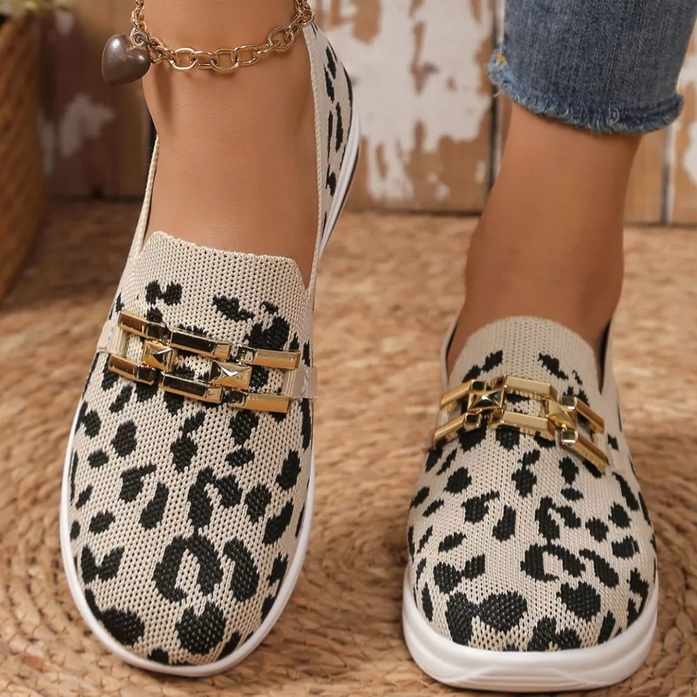 Leopard Mesh Slip-Ons, image 6