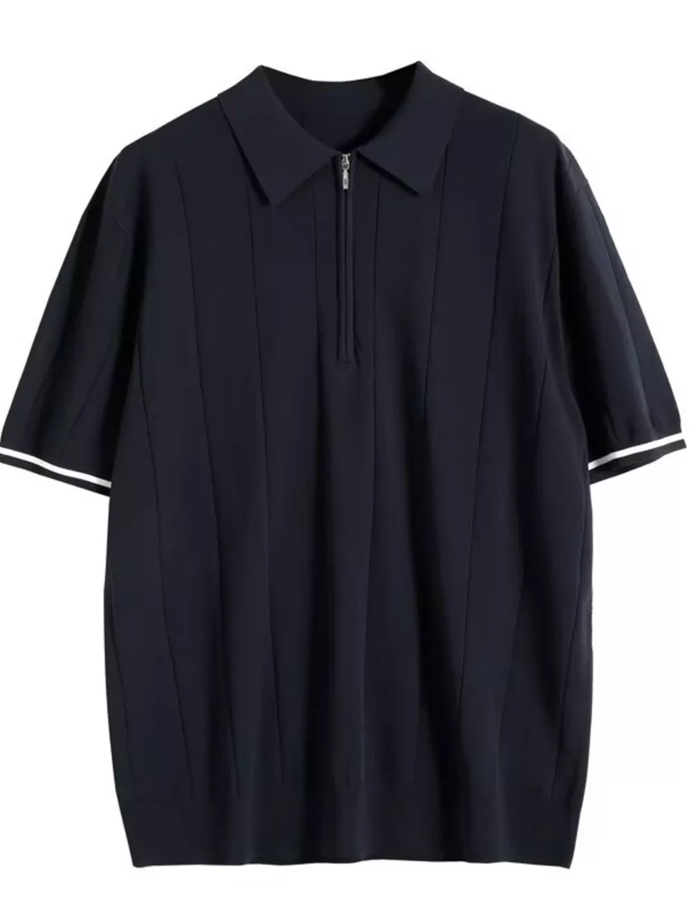 Men's Plus Size Quarter Zip Short Sleeve Knit Polo, image 2