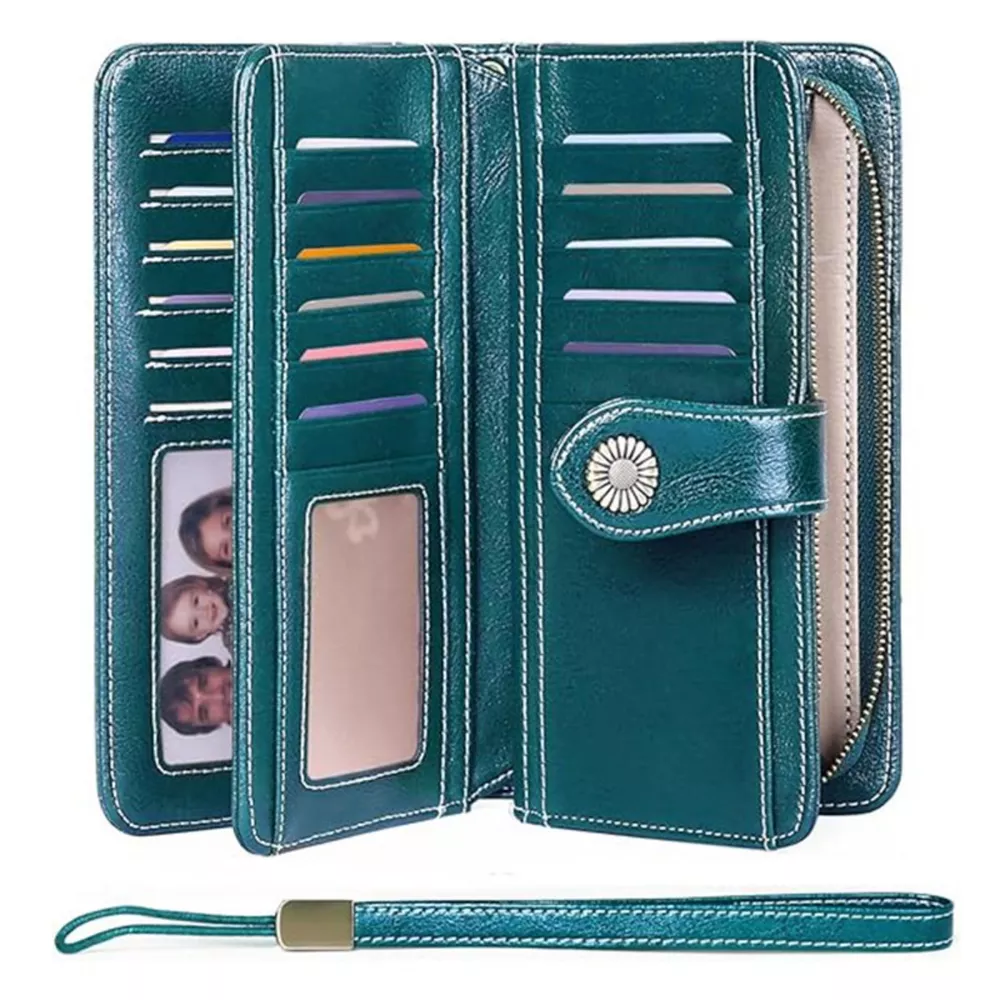 Vintage Style Leather Long Wallet, image 4