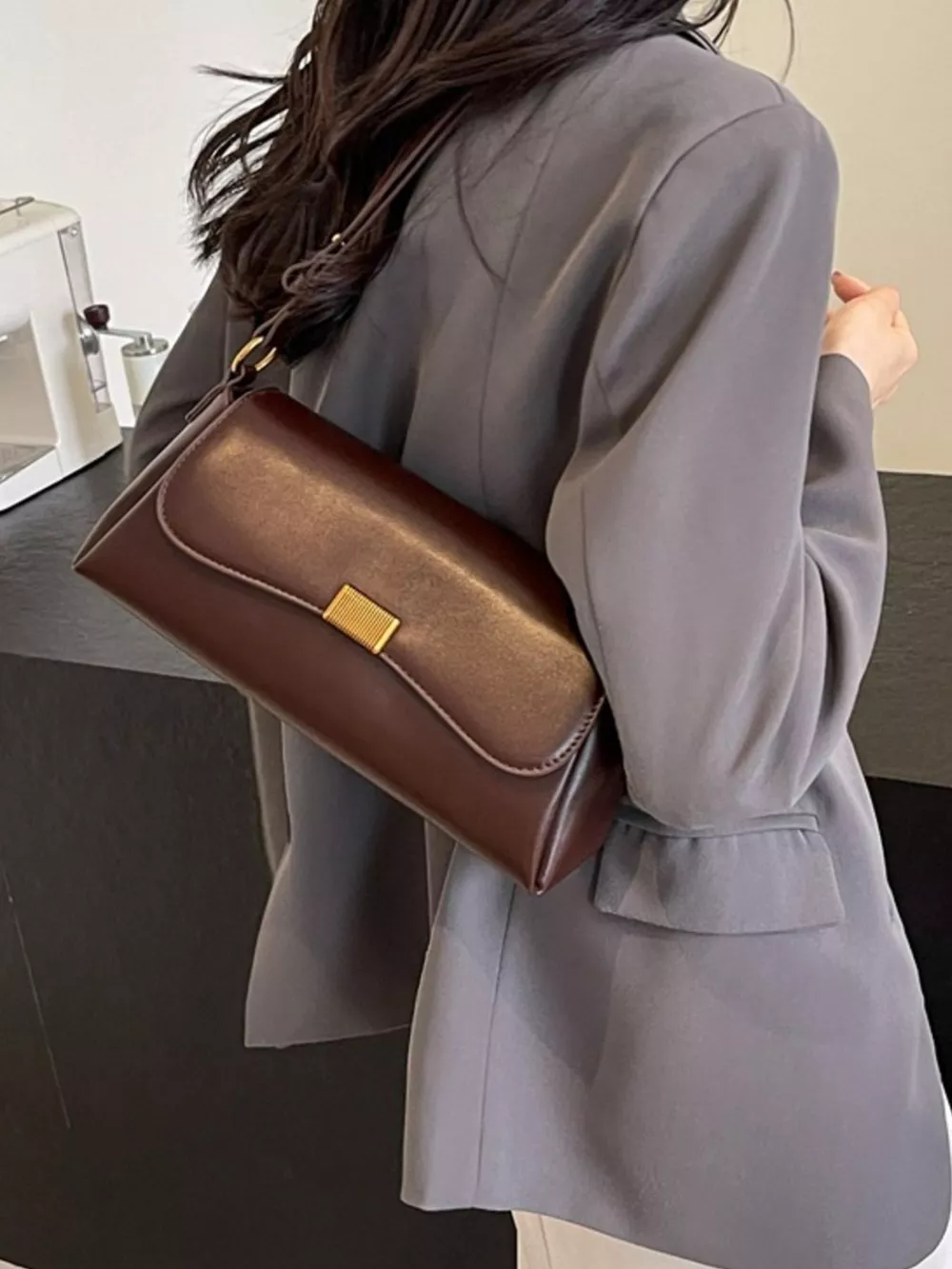 Flap Leather Shoulder Bag, image 8