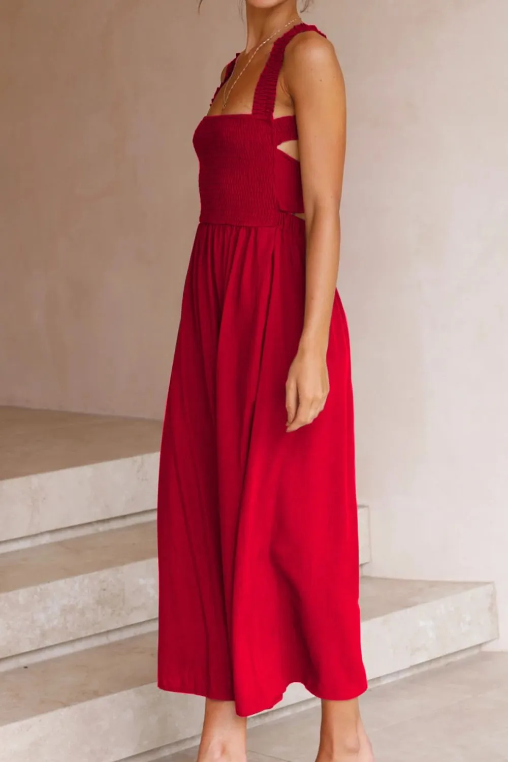 Crisscross Smocked Wide Strap Dress, image 9