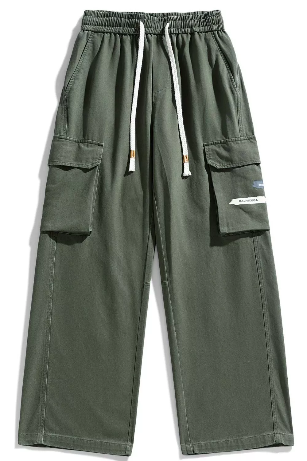 Men's Plus Size Loose Fit Cargo Pants with Drawstring, image 3
