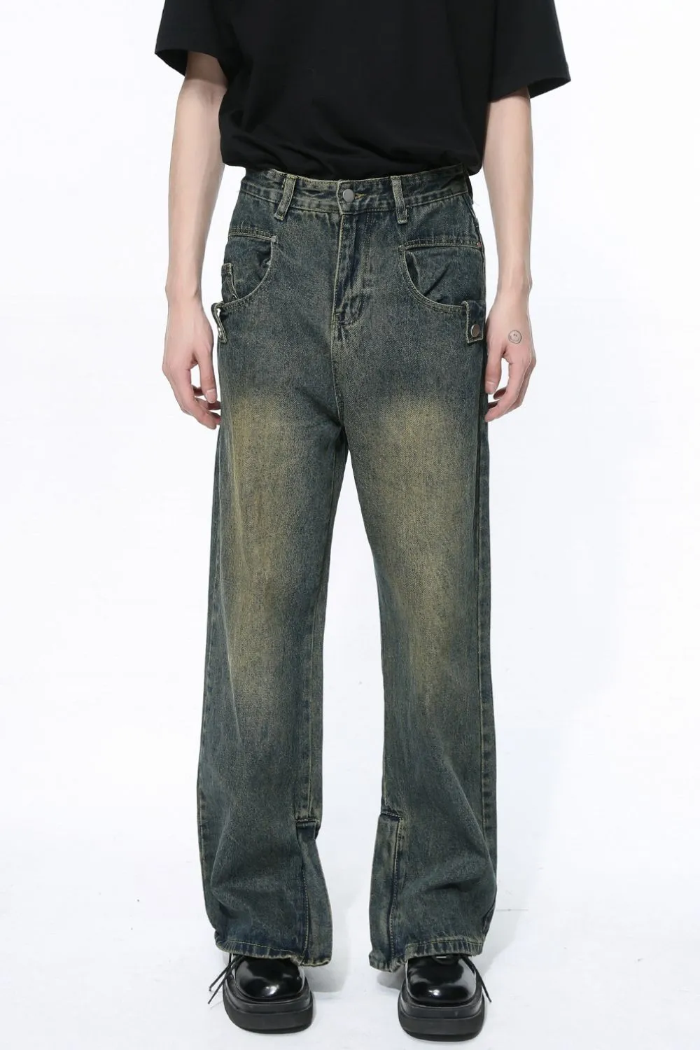 Side Slit Jeans with Pockets