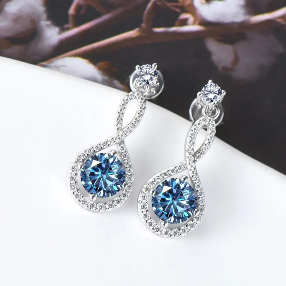 1 Carat Moissanite 925 Sterling Silver Earrings, image 4