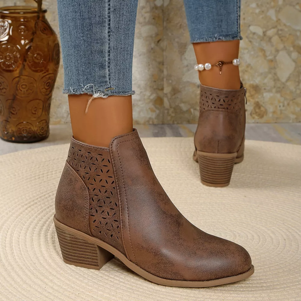 Point Toe Block Heels Boots, image 5