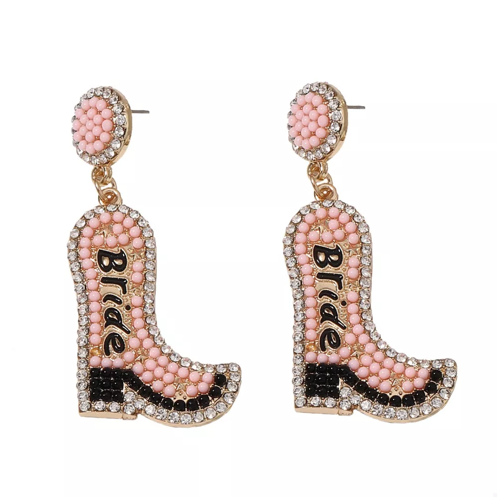 Bride Boot Dangle Earrings, image 3