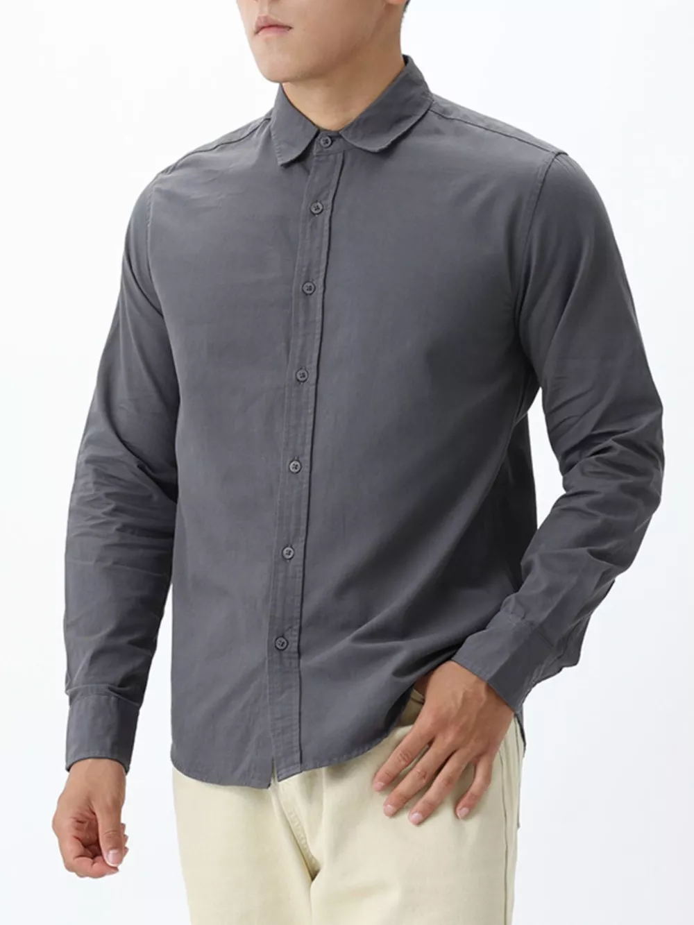 Men's Plus Size Long-Sleeve Button-Down Shirt, image 11