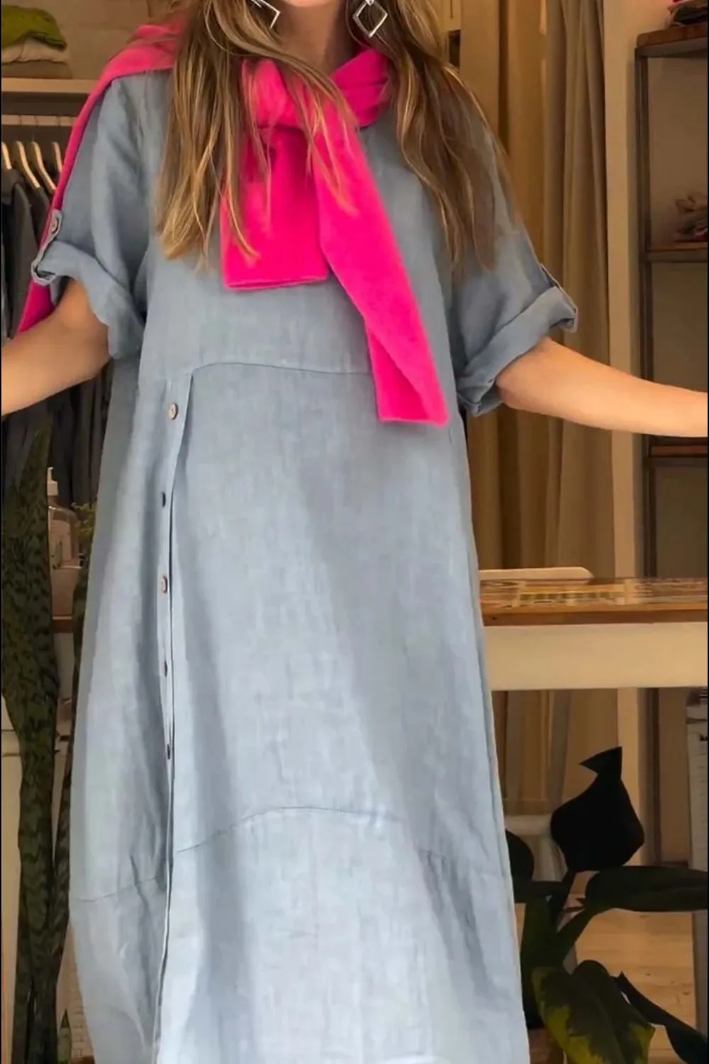 Full Size Relaxed Fit Short Sleeves Dress Plus Size, image 11