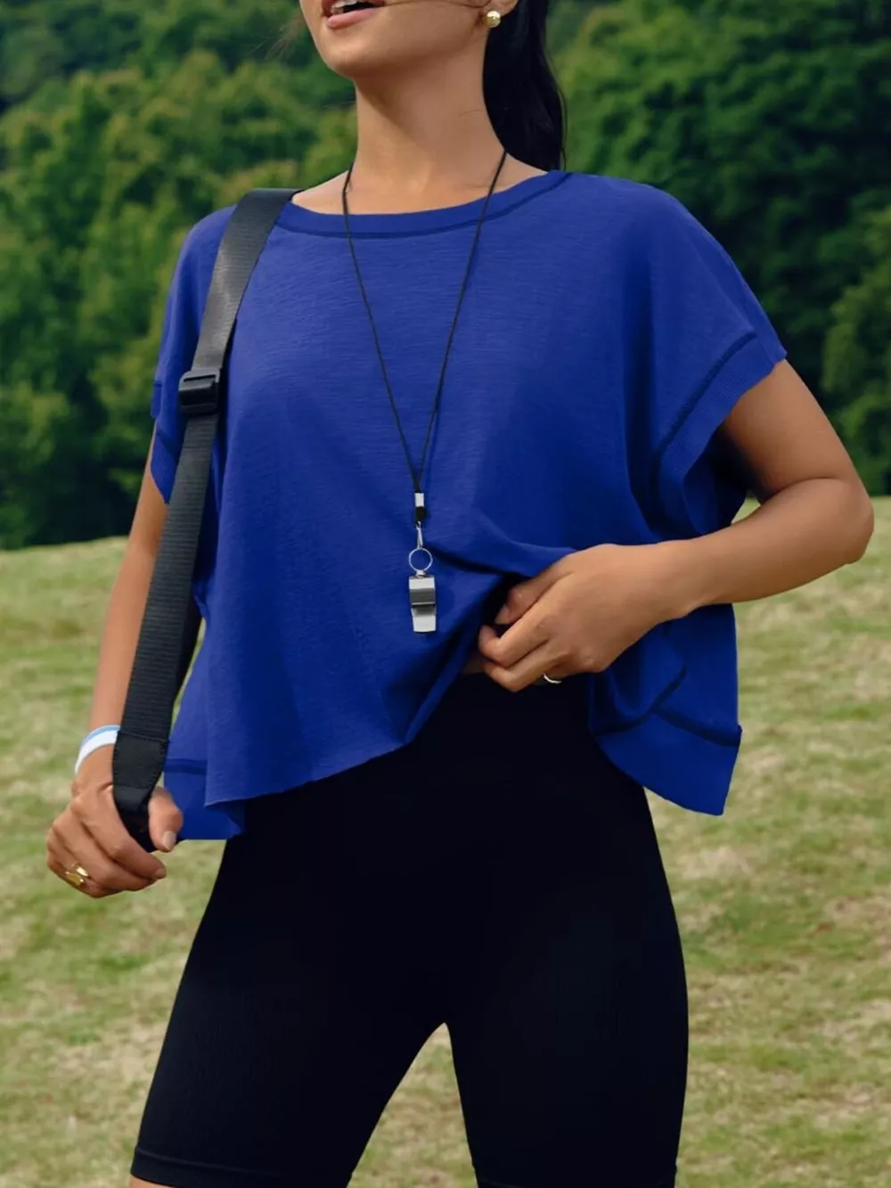 Cutout Back Short Sleeve T-Shirt, image 6
