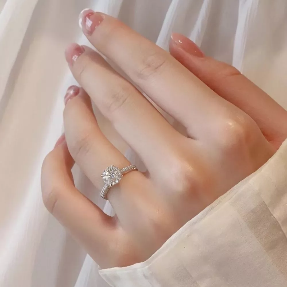 1 Carat 925 Sterling Silver Moissanite Ring, image 4