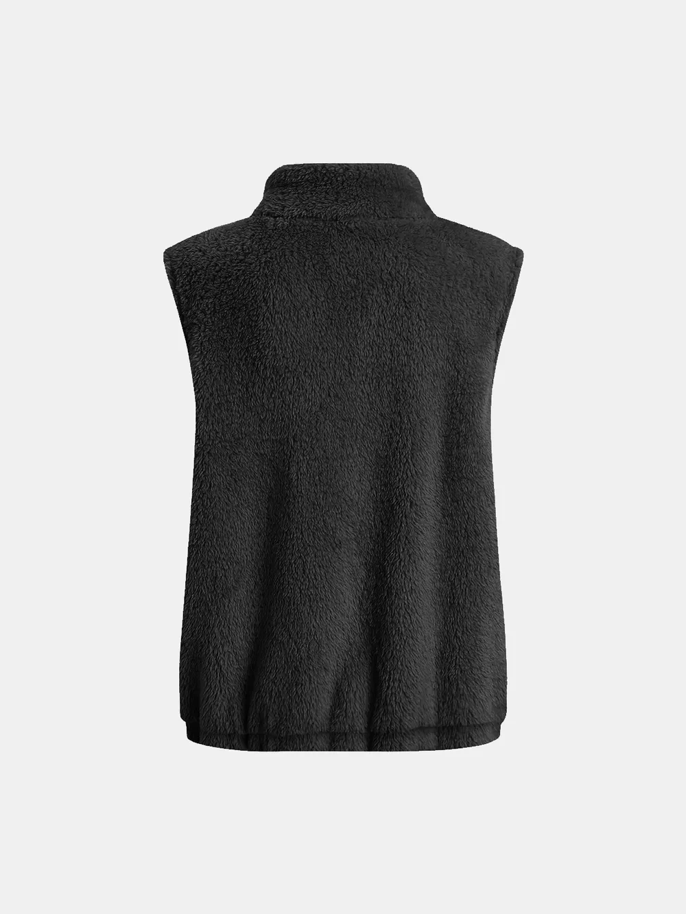 Full Size Fuzzy Zip Up Vest Coat with Pockets, image 6
