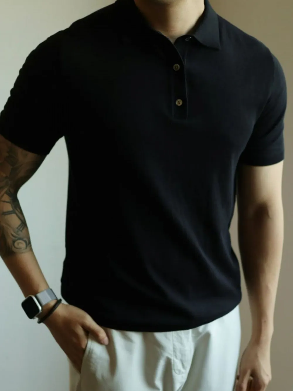 Men's Plus Size Button Detail Short Sleeve Polo