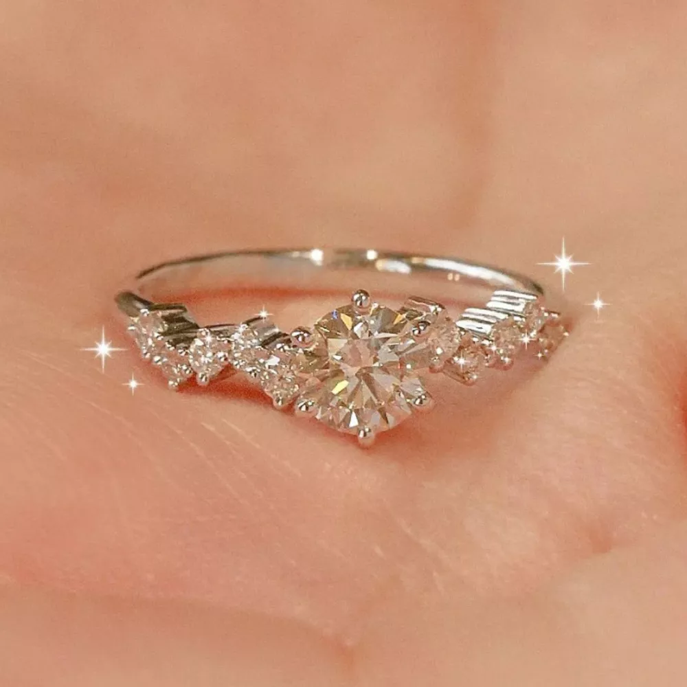2 Carat 925 Sterling Silver Moissanite Ring, image 5