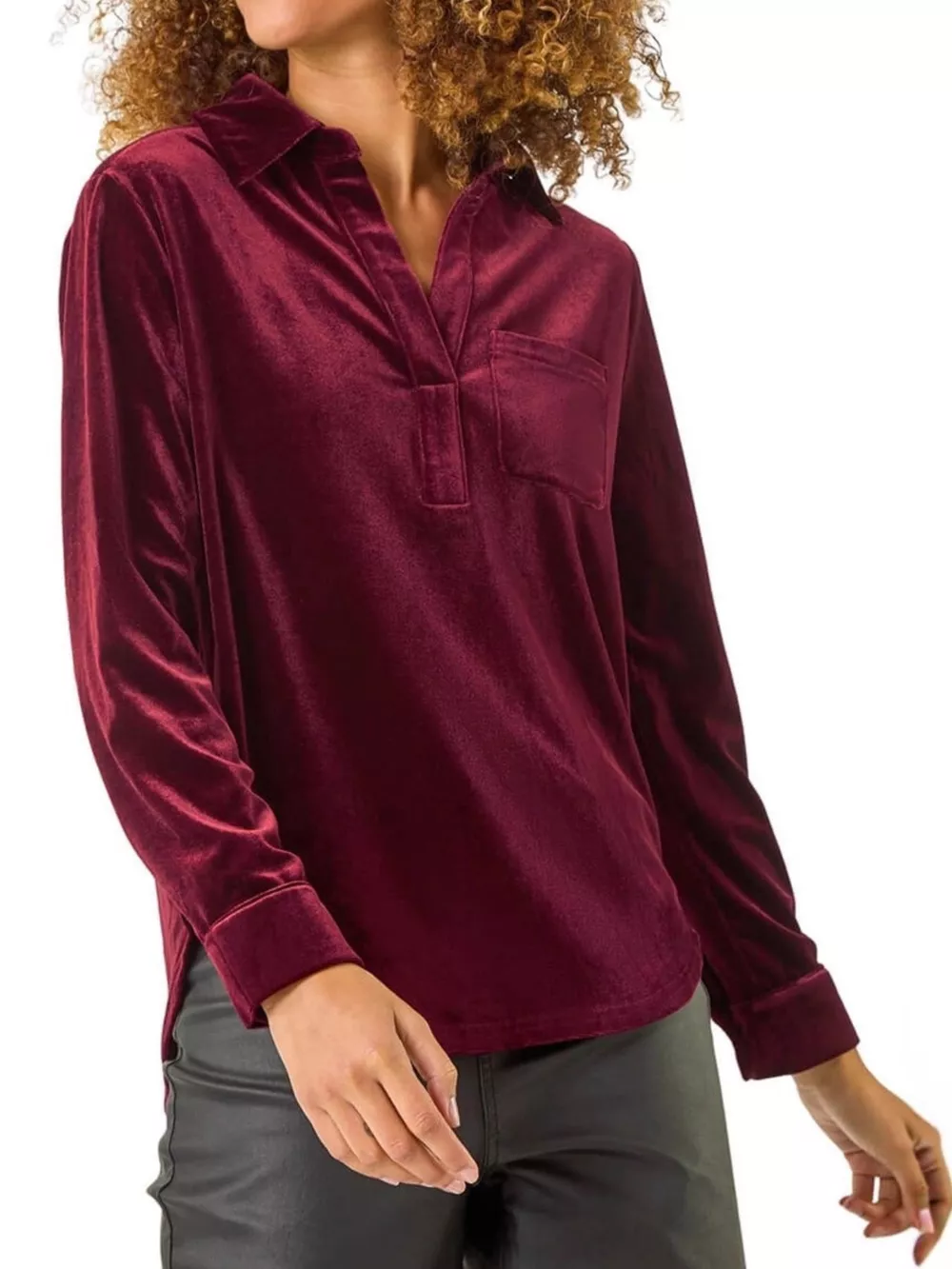 Velvet Long Sleeve Blouse, image 9