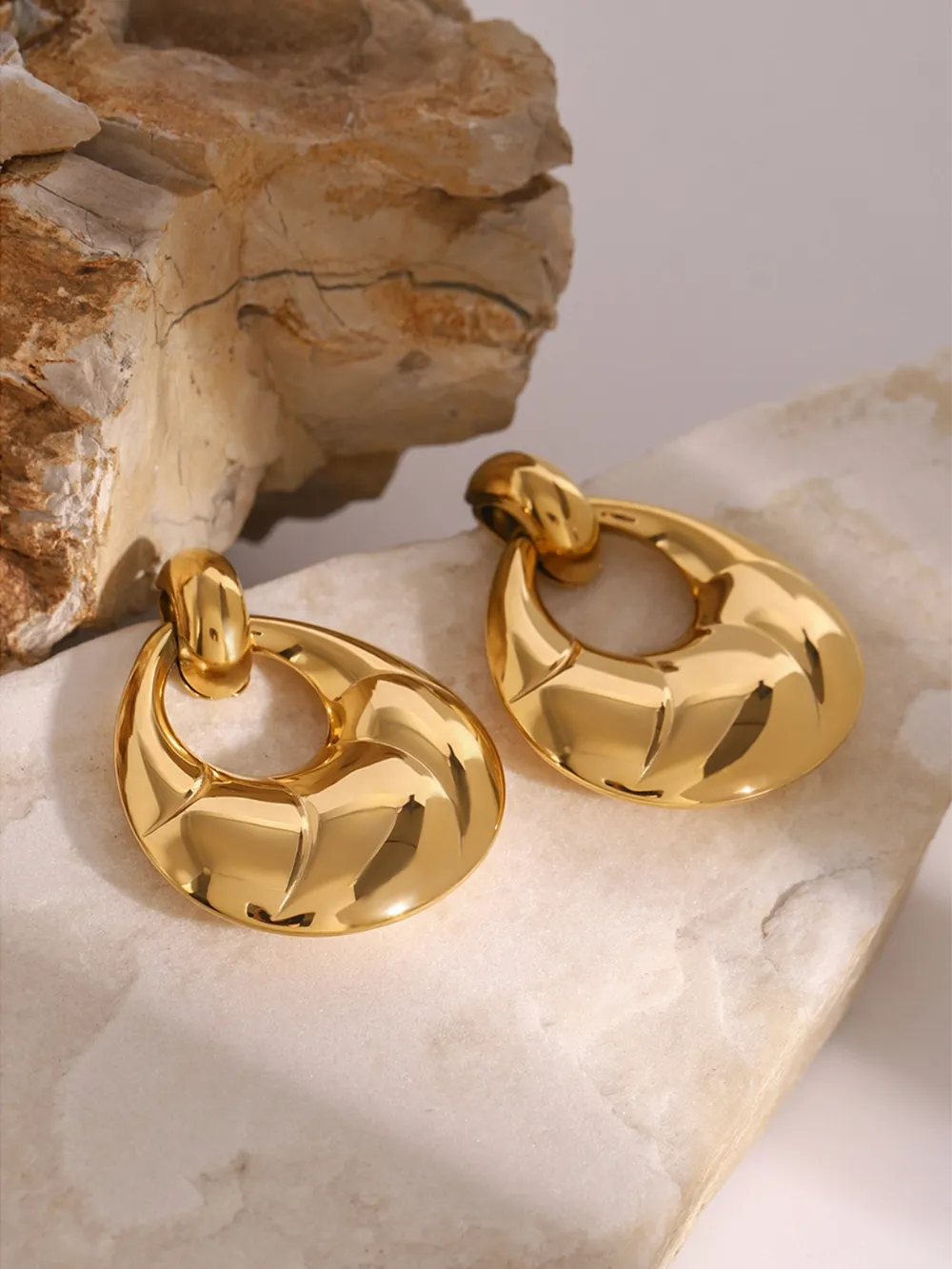 Stainless Steel Teardrop Shape Earrings, image 2