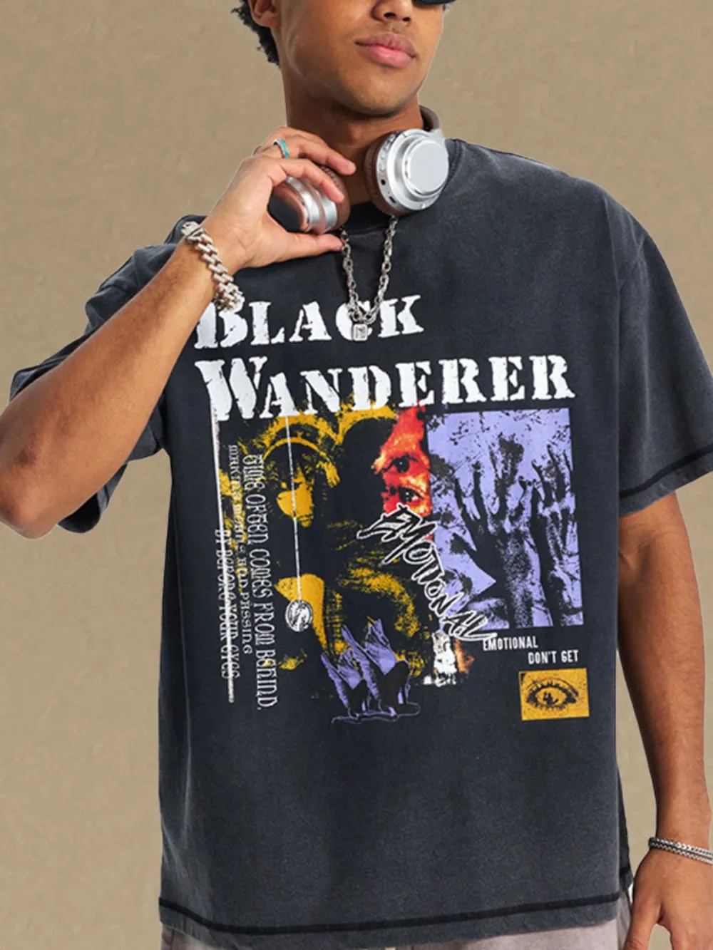 Men's Graphic Round Neck Half Sleeve T-Shirt, image 4