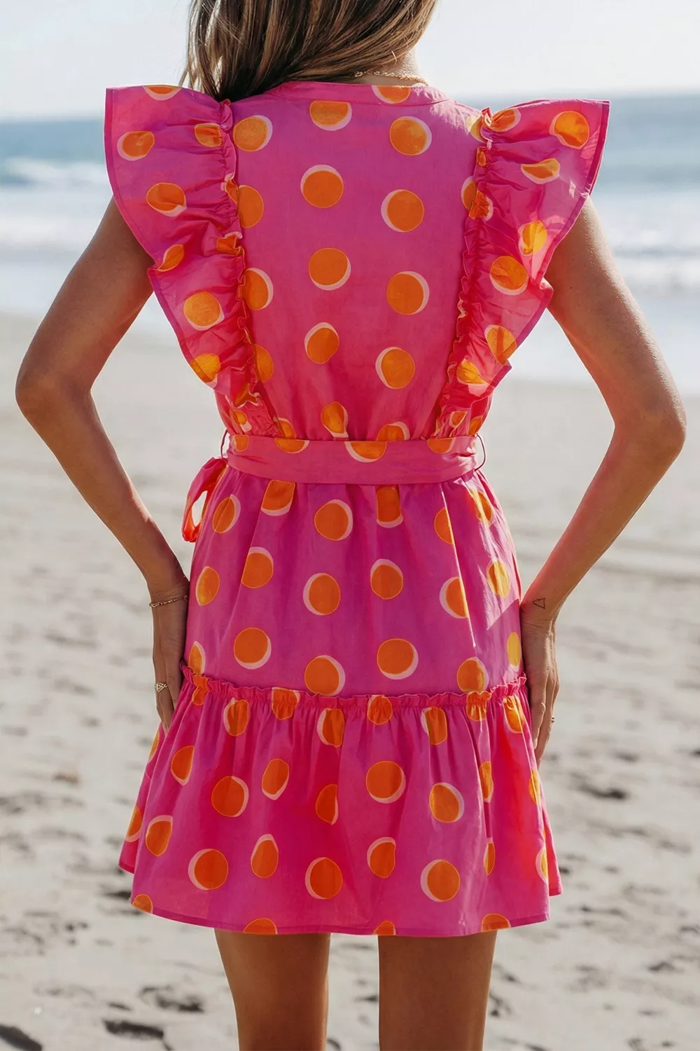 Ruffle Sleeve Polka Dot Mini Dress, image 4