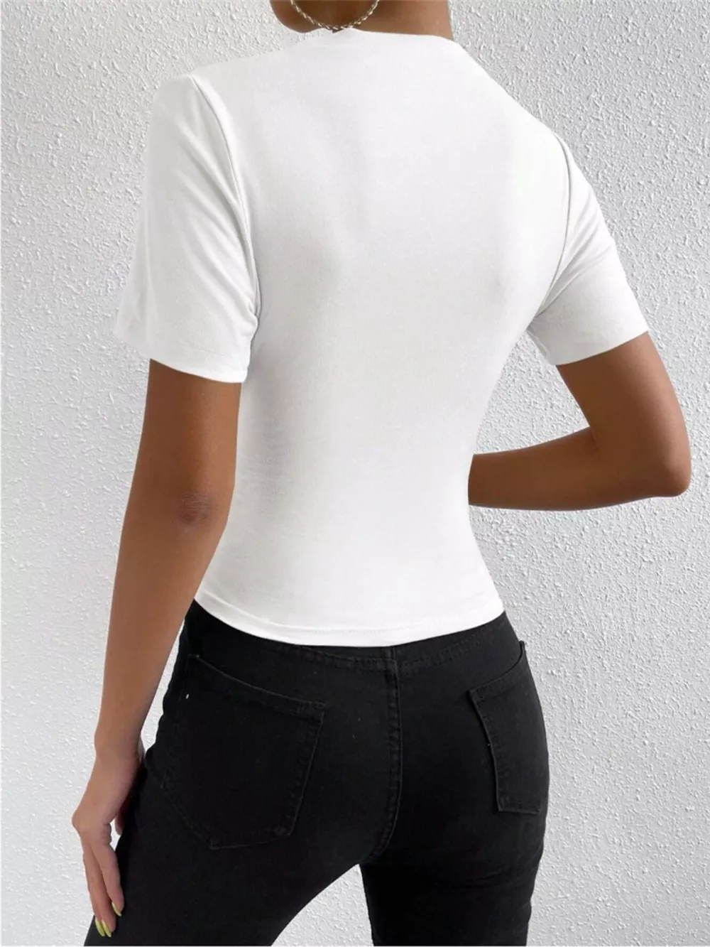 Elegant Draped Short Sleeve Top, image 11