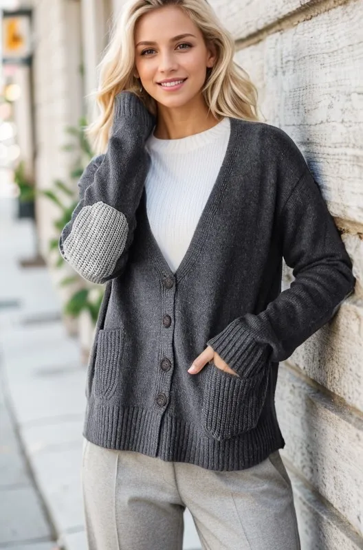 Full Size Long Sleeve V Neck Button Down Cardigan, image 3