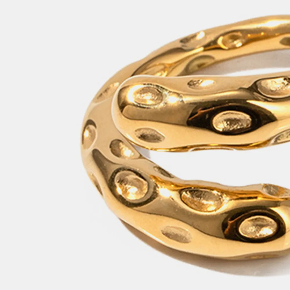 Titanium Steel Gold-Plated Bypass Ring, image 3