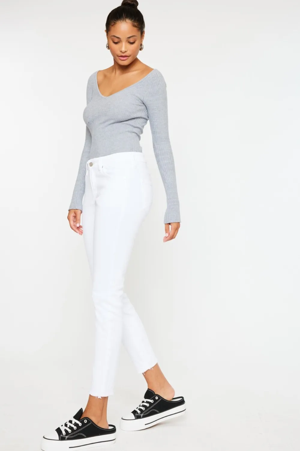 Mid Rise Ankle Skinny Jeans, image 4
