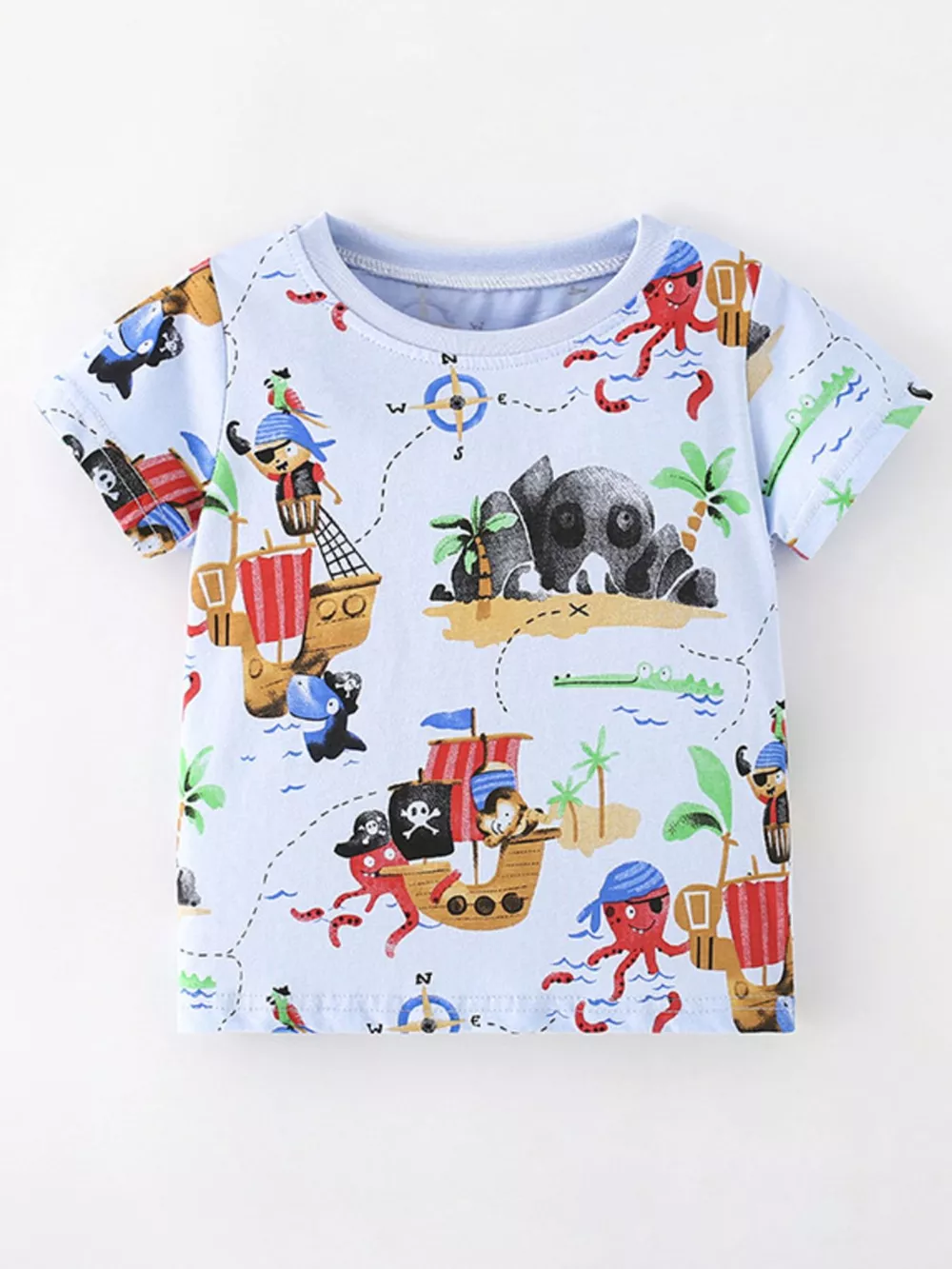 Children's Pirate Adventure Print Short Sleeve T-Shirt