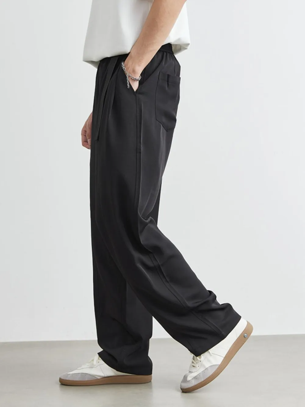 Men's Plus Size Relaxed Fit Wide Leg Drawstring Pants, image 3
