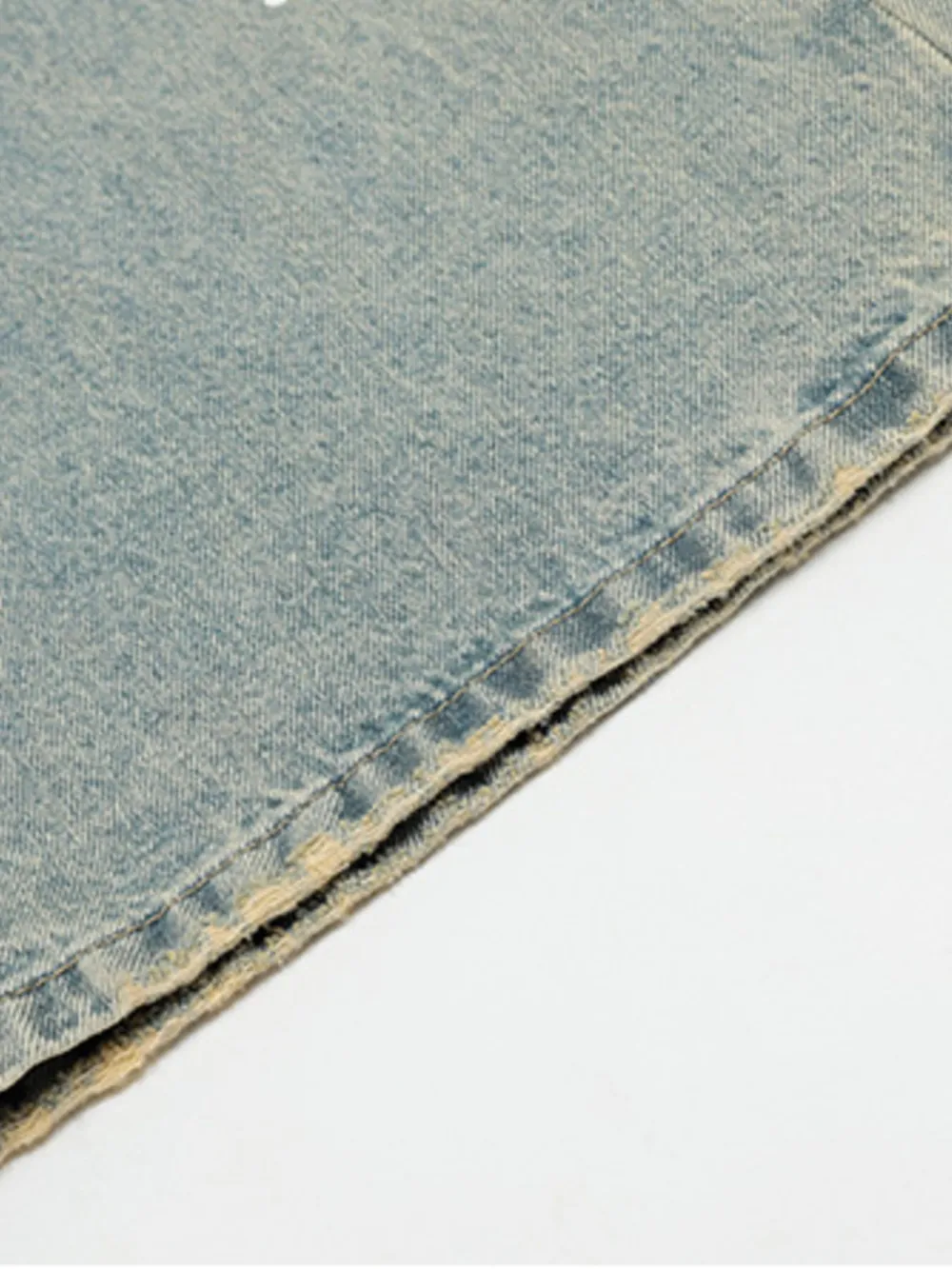 Men's Vintage Distressed Wide Leg Jeans, image 8