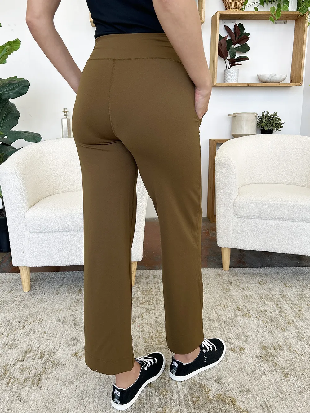 Drawstring Waist Wide Leg Sports Pants with Pockets, image 5