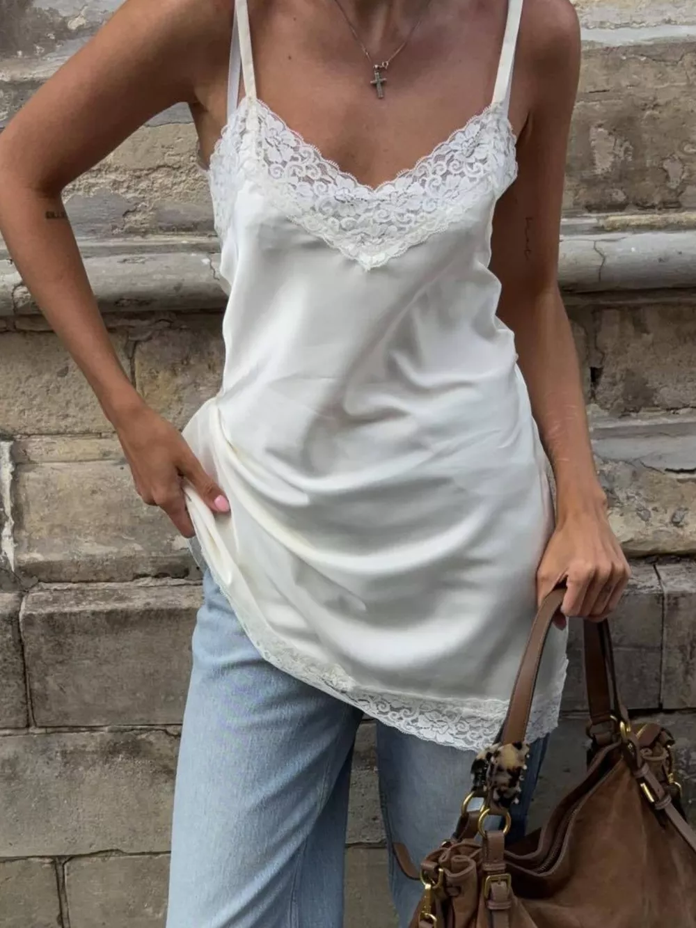 Lace Detail V-Neck Cami, image 2