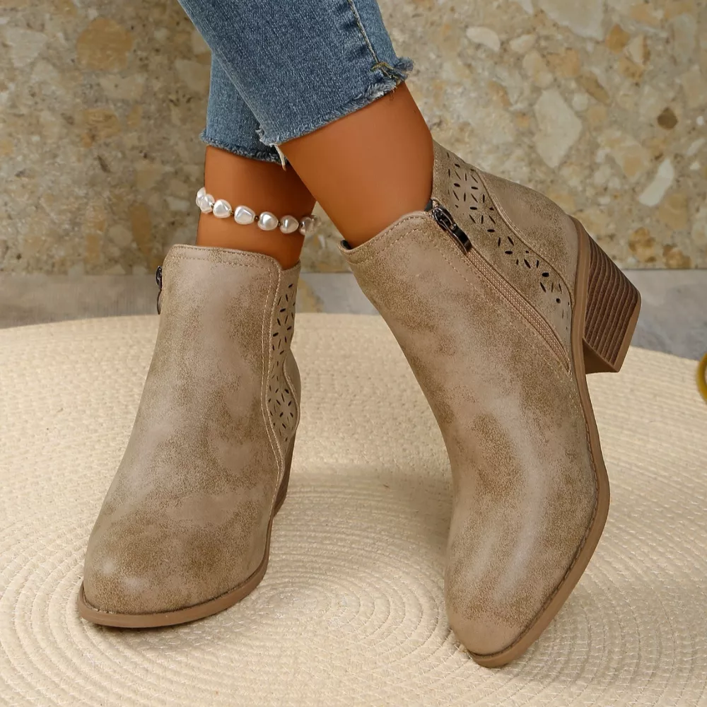 Point Toe Block Heels Boots, image 7